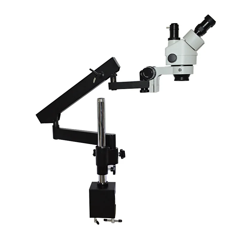 Articulating Arm Boom Stand Microscope - مجهر ستيريو ثلاثي العدسات بذراع متحرك