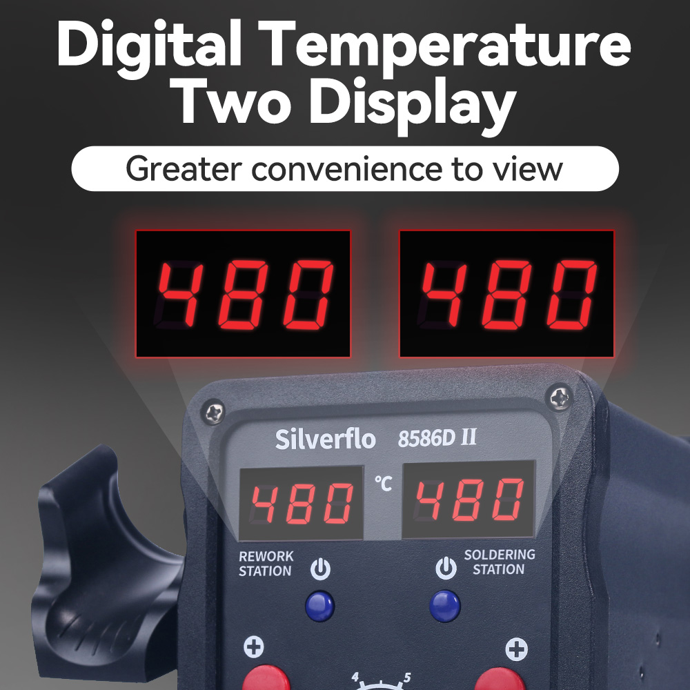 محطة لحام Silverflo 8586D 2 في - مراجعة T12 Soldering Station Oled وسعره