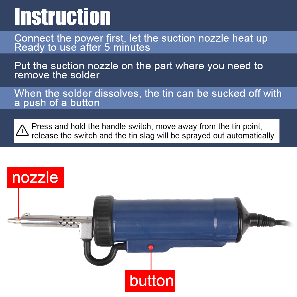 مضخة إزالة أوتوماتيكية مع 3 فو - مراجعة Desoldering Pump Electric Vacuum Station وسعره
