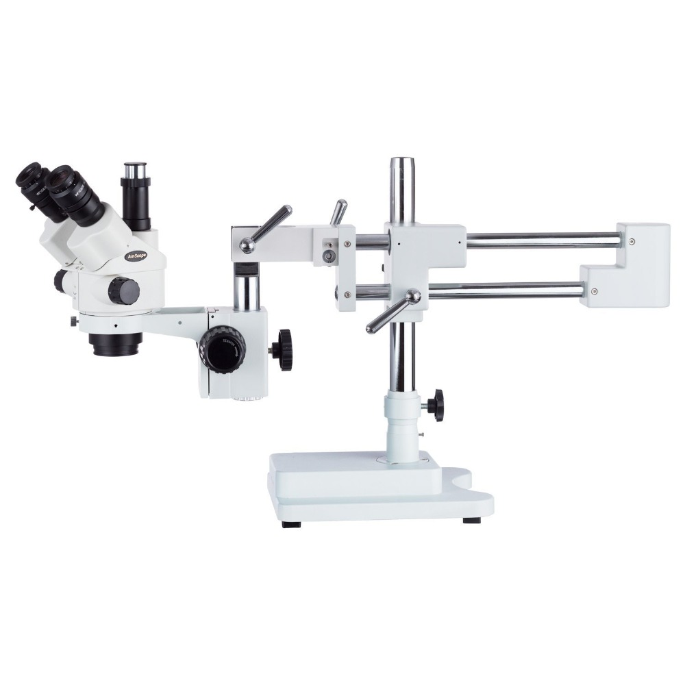 مجهر ستيريو ثلاثي العدسات من س - مراجعة Trinocular Stereo Microscope 7X-45X وسعره